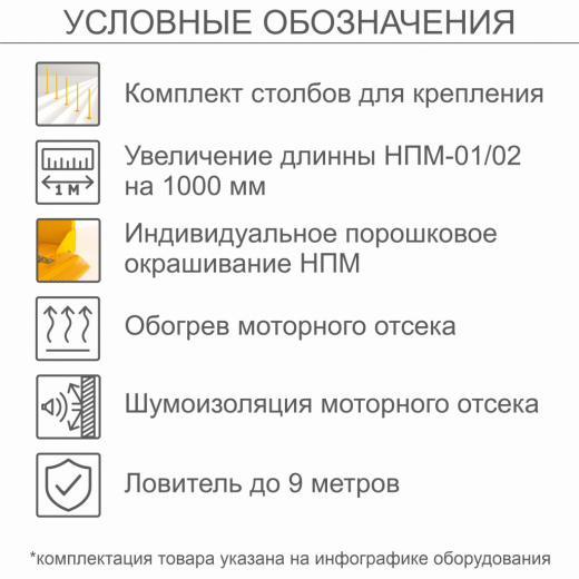 Наклонный подъемник для инвалидов по ТУ НПМ-02, с столбов для крепления, с шумоизоляцией моторного отсека, с ловителем до 9 метров